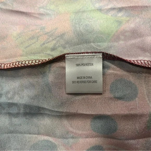 Charlie Charlie Charlotte Red Multi Colored Flower Print Midi Dress Size Large - Picture 6 of 7